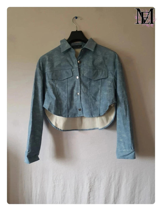Veste, faux cuir bleu Shein - Taille L - 40