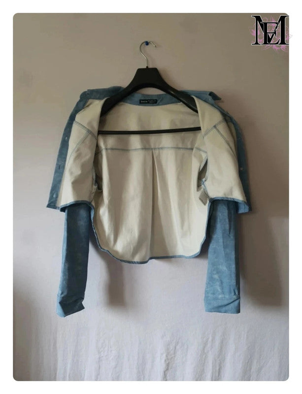 Veste, faux cuir bleu Shein - Taille L - 40