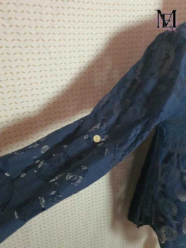 Blouse bleu Mademoiselle-Elégance - Taille L - 40