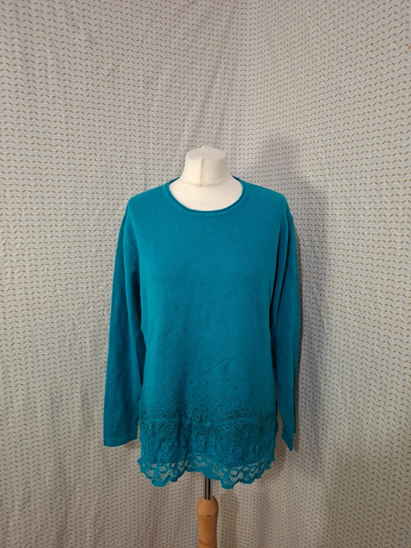Pull turquoise Belle Femme - Taille 2XL - 44
