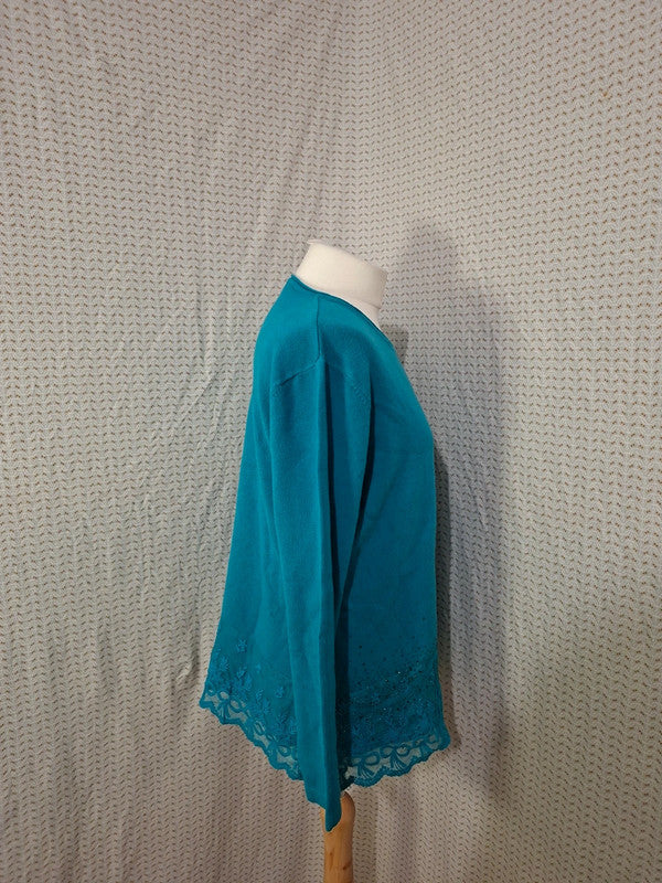 Pull turquoise Belle Femme - Taille 2XL - 44