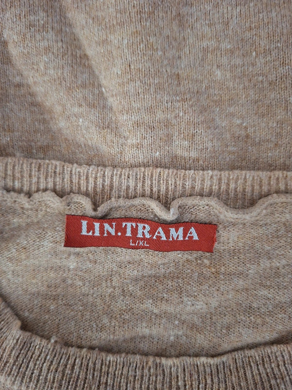 Pull beige Lin Trama - Taille XL - 42