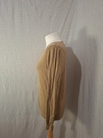 Pull beige col V Mademoiselle-Élégance - Taille L - 40