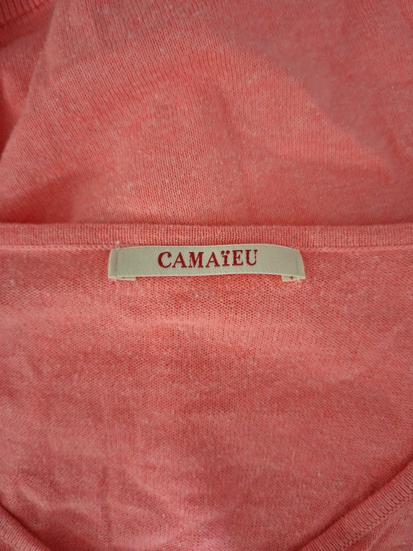 Pull col V rose Camaïeu - Taille XS - 34