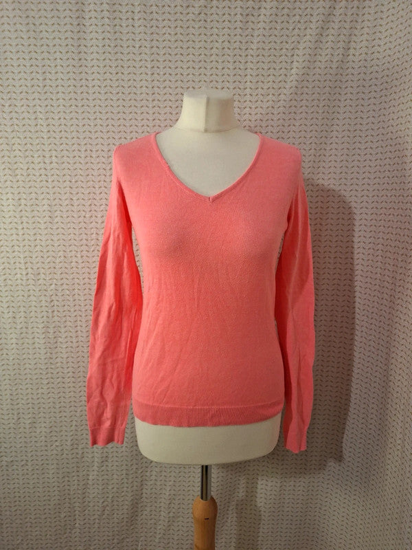 Pull col V rose Camaïeu - Taille XS - 34