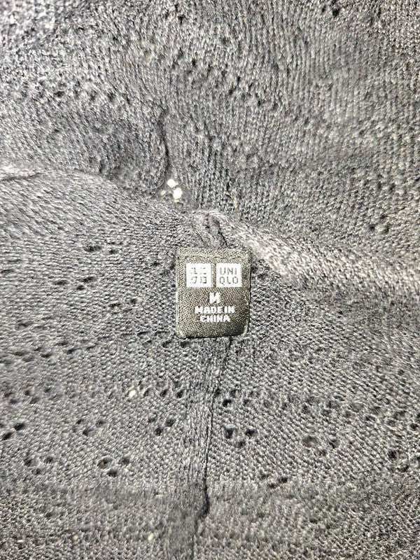 Cardigan noir troué Uniqlo - Taille M - 38