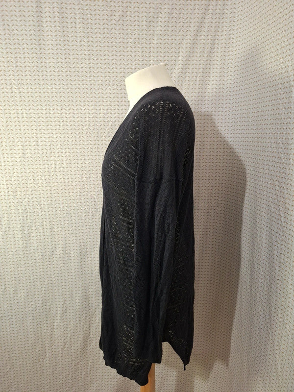 Cardigan noir troué Uniqlo - Taille M - 38