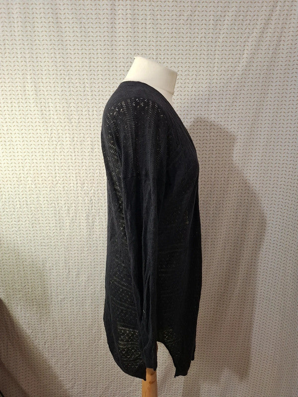 Cardigan noir troué Uniqlo - Taille M - 38