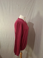 Pull col V fuchsia Olly Gan - Taille L - 40