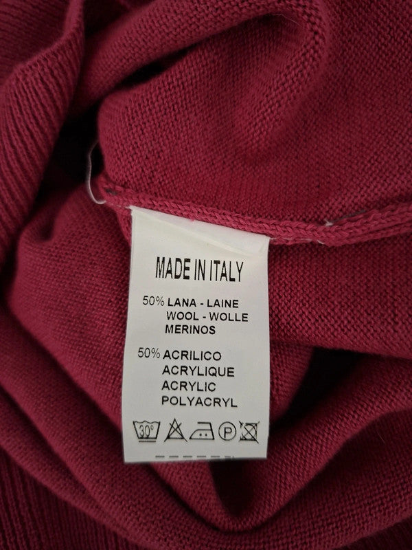 Pull col V fuchsia Olly Gan - Taille L - 40