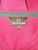 Pull col V fuchsia Olly Gan - Taille L - 40