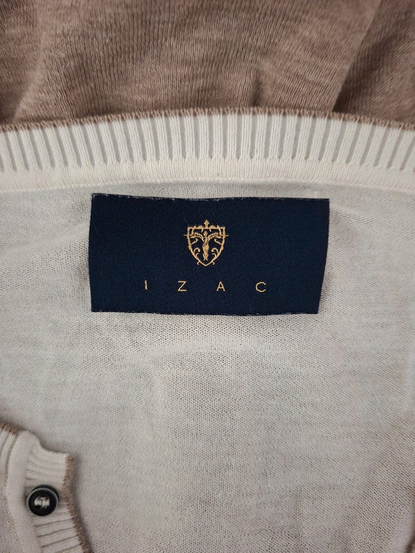 Pull léger blanc et marron Izac - Taille L - 40