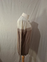 Pull léger blanc et marron Izac - Taille L - 40