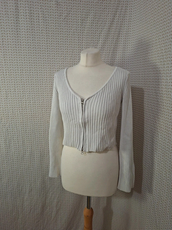 Top pull blanc Mademoiselle-Élégance - Taille M - 38