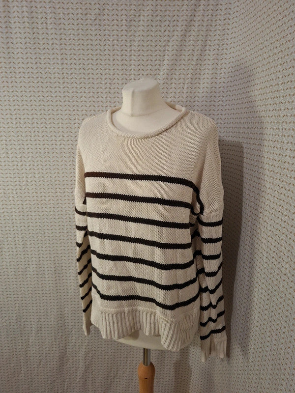 Pull blanc et noir H&M - Taille S - 36