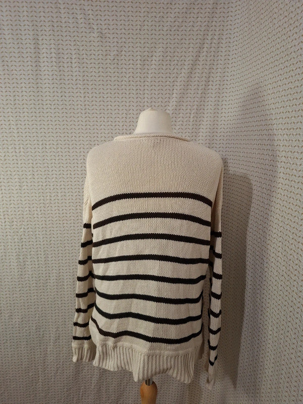 Pull blanc et noir H&M - Taille S - 36