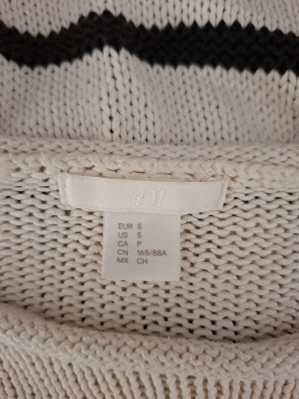 Pull blanc et noir H&M - Taille S - 36
