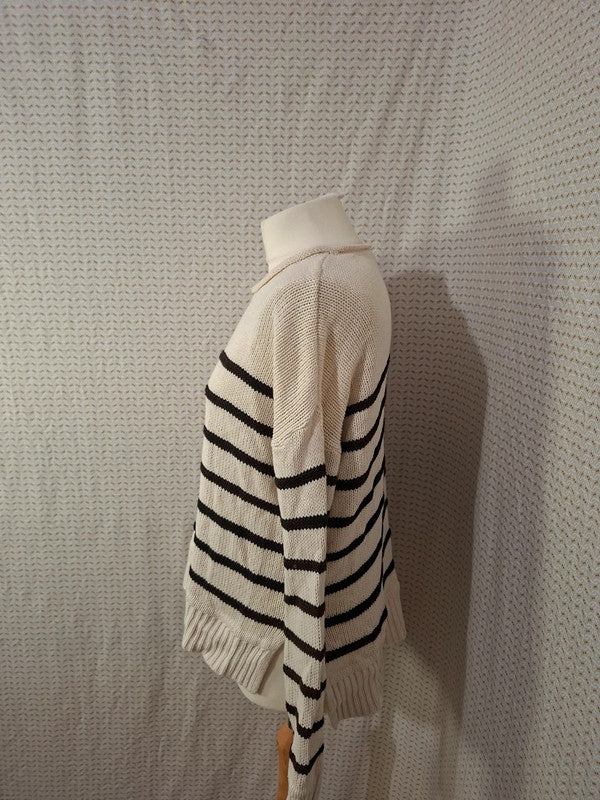 Pull blanc et noir H&M - Taille S - 36