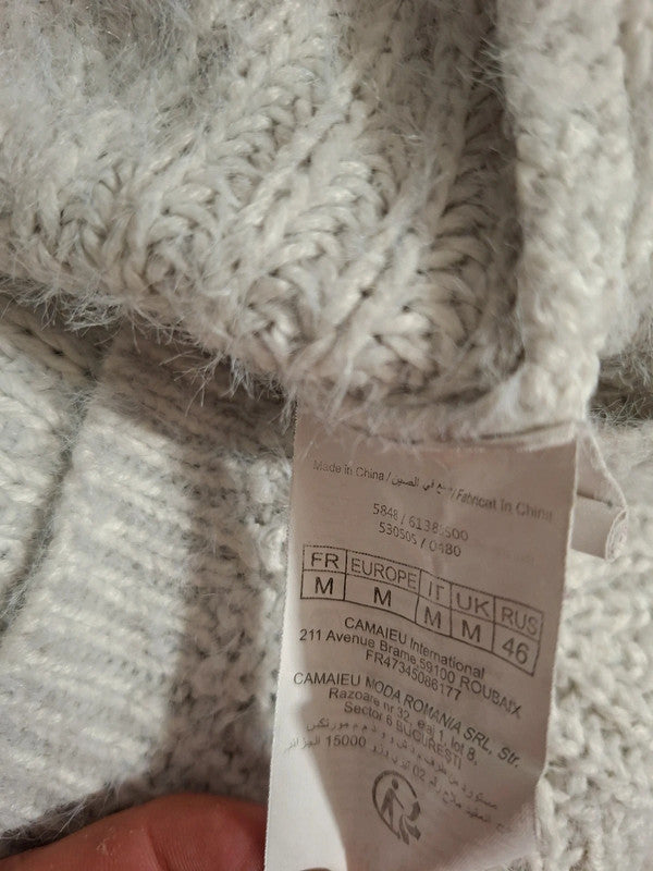 Pull blanc Camaïeu - Taille M - 38