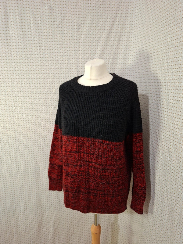 Pull noir et rouge BizzBee - Taille M - 38