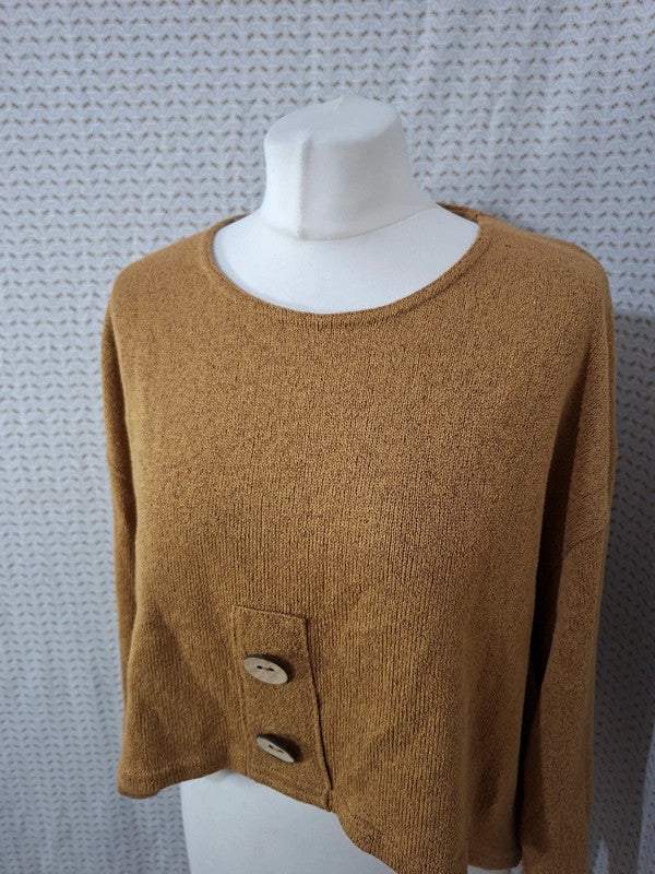 Top moutarde Mademoiselle-Élégance - Taille L - 40