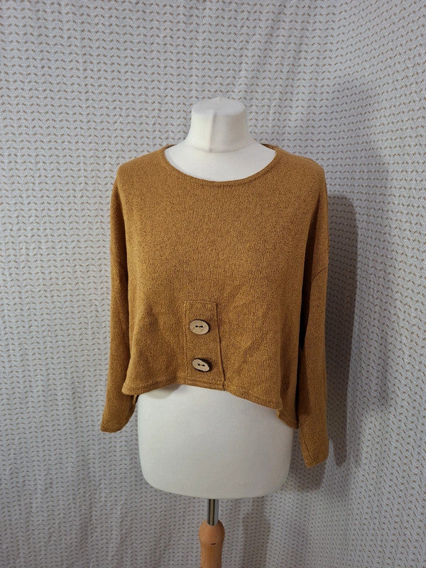 Top moutarde Mademoiselle-Élégance - Taille L - 40