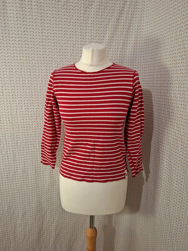 Pull rayé rouge Le Castelan - Taille XS - 34