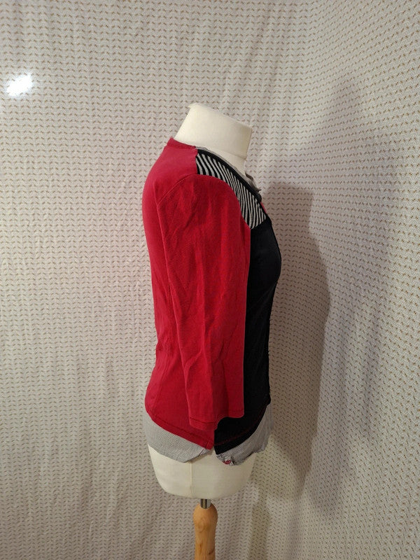 Blouse noir et rouge Armand Thiery - Taille M - 38