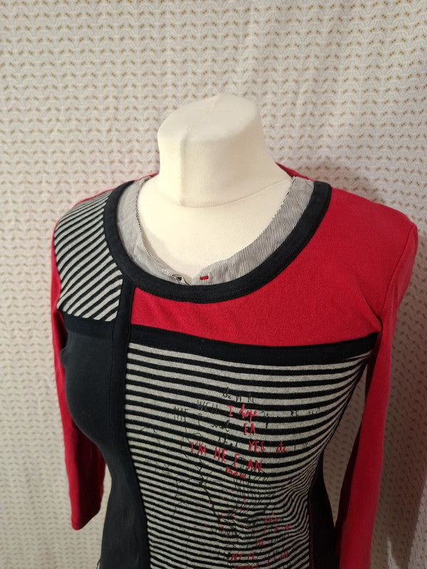 Blouse noir et rouge Armand Thiery - Taille M - 38