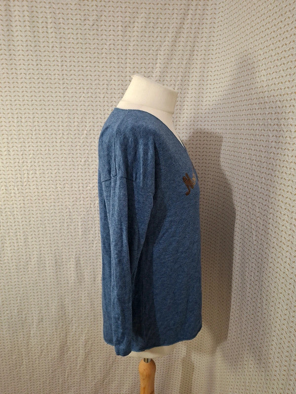 Pull bleu léger col V Charlio - Taille L - 40