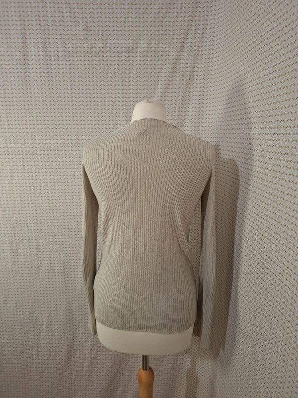 Pull brillant beige Uniqlo - Taille S - 36