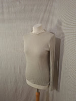 Pull brillant beige Uniqlo - Taille S - 36
