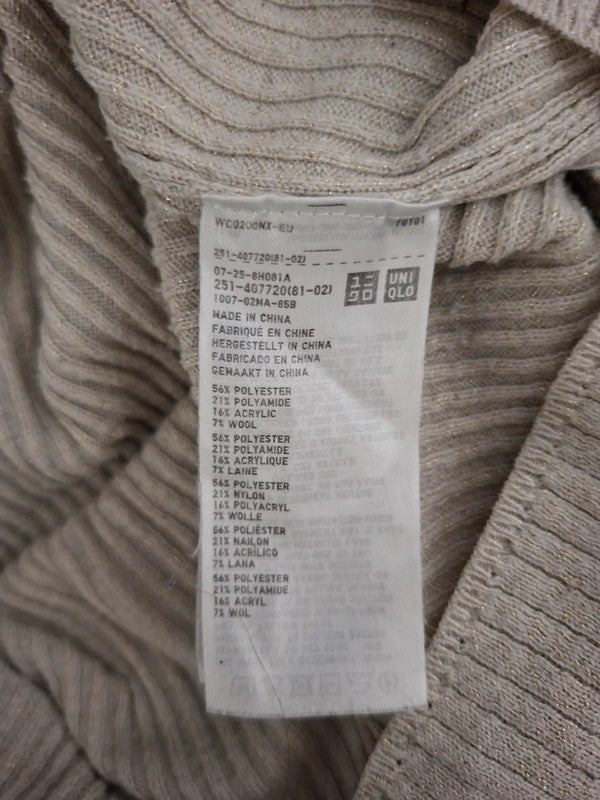 Pull brillant beige Uniqlo - Taille S - 36