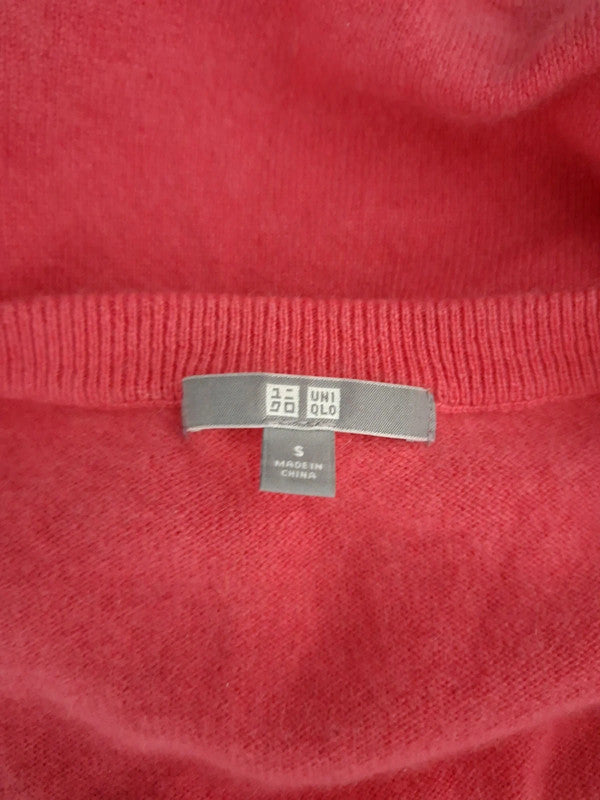 Pull col V rose Uniqlo - Taille S - 36