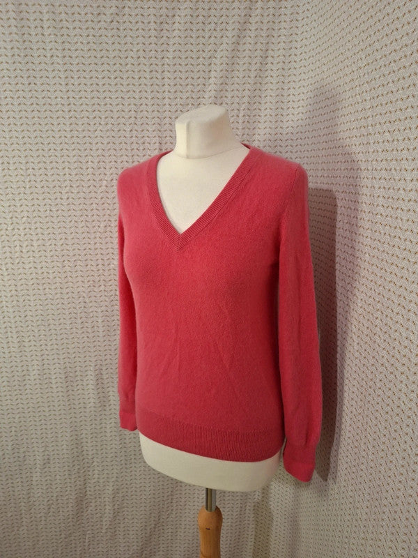 Pull col V rose Uniqlo - Taille S - 36