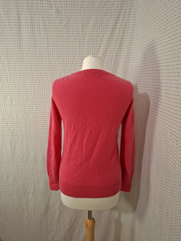 Pull col V rose Uniqlo - Taille S - 36