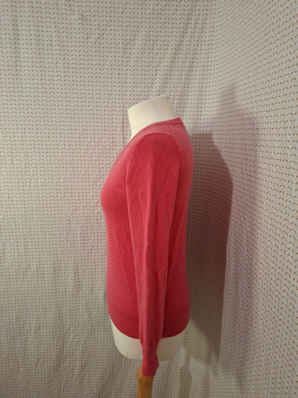 Pull col V rose Uniqlo - Taille S - 36