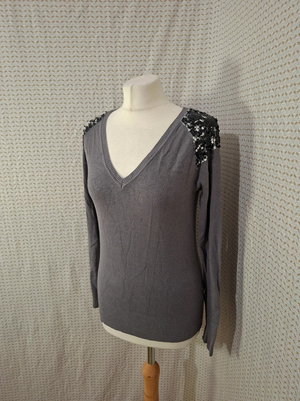 Pull col V gris O de Moi - Taille S - 36