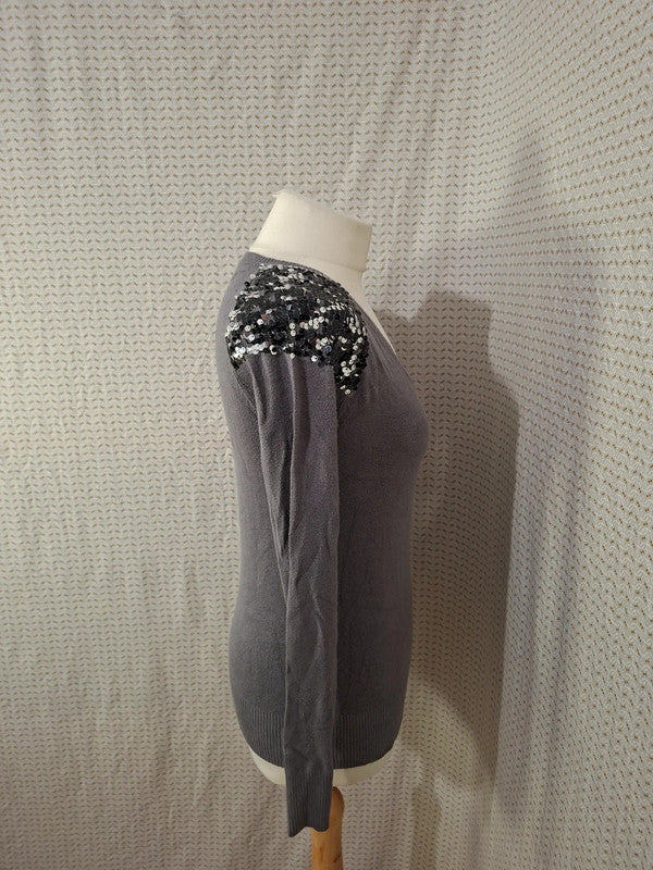 Pull col V gris O de Moi - Taille S - 36