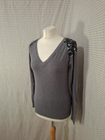 Pull col V gris O de Moi - Taille S - 36