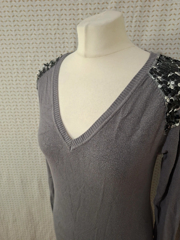 Pull col V gris O de Moi - Taille S - 36