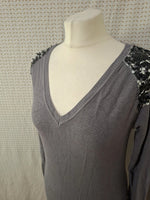 Pull col V gris O de Moi - Taille S - 36