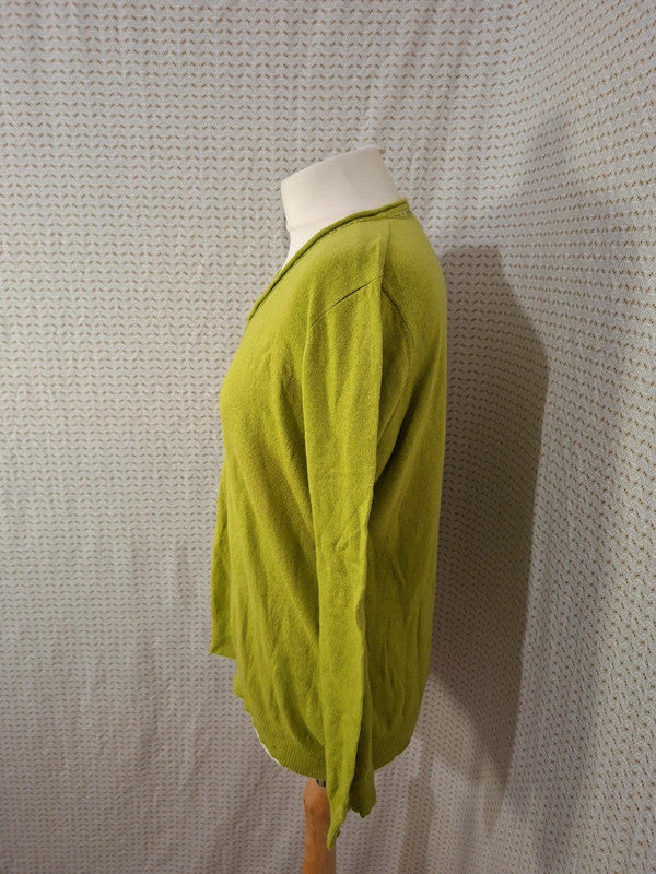 Pull vert col V Christine Laure - Taille M - 38