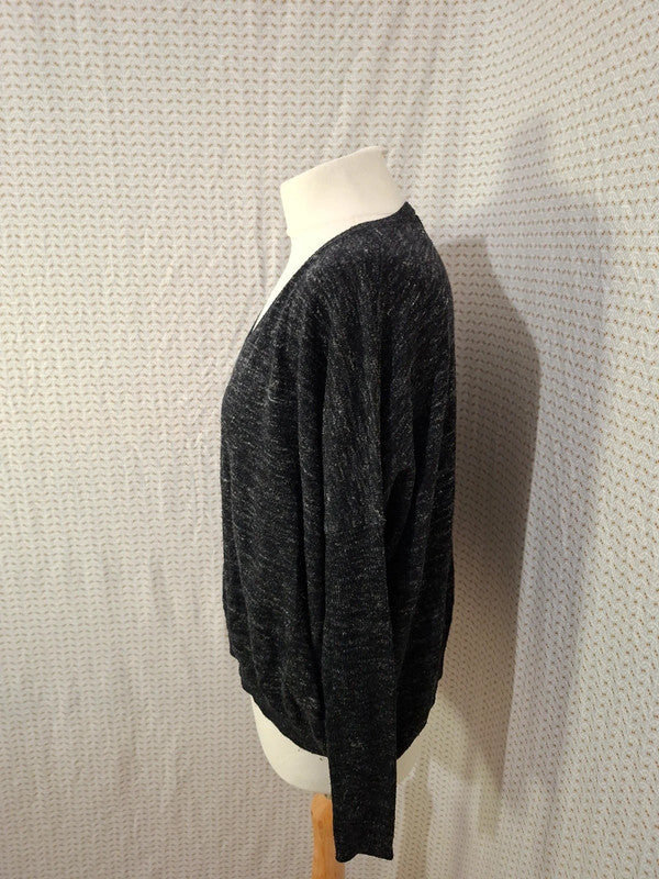 Pull noir col V Bershka - Taille M - 38