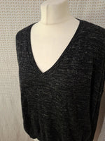 Pull noir col V Bershka - Taille M - 38