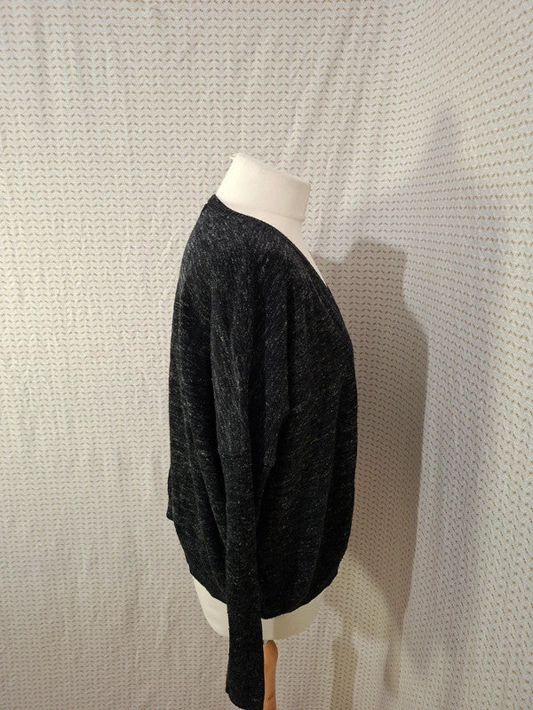 Pull noir col V Bershka - Taille M - 38