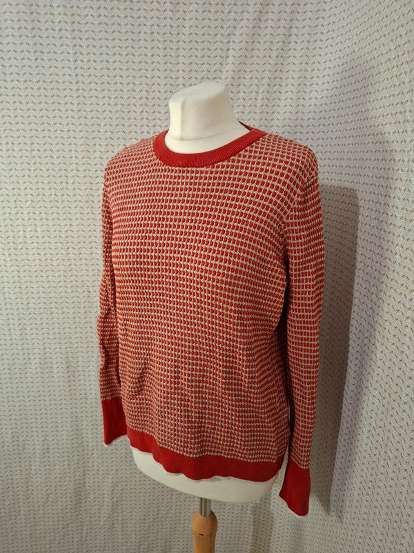 Pull rouge et marron Monoprix - Taille S - 36