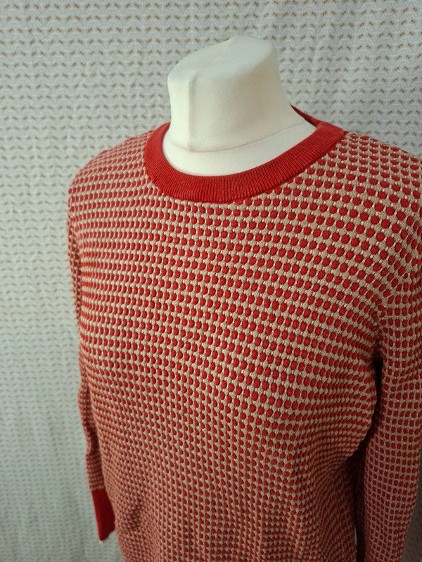 Pull rouge et marron Monoprix - Taille S - 36
