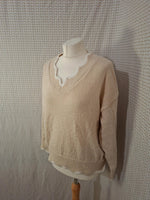 Pull beige col V Emery Rose - Taille L - 40
