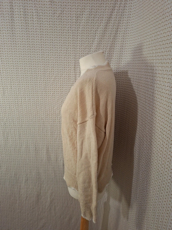 Pull beige col V Emery Rose - Taille L - 40